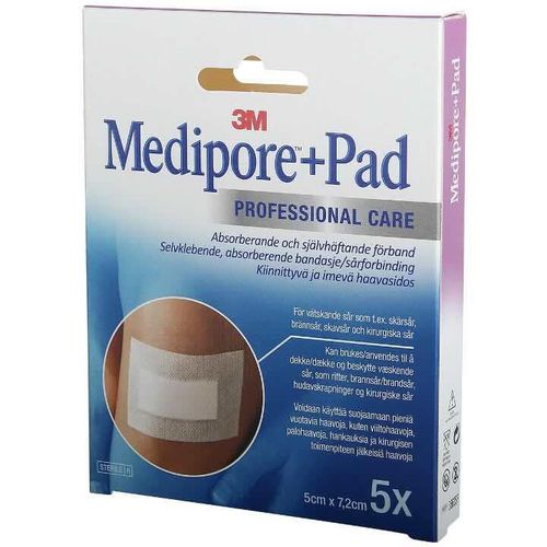 Medipore +Pad Kompress 5 x 7,2 cm 5 stk