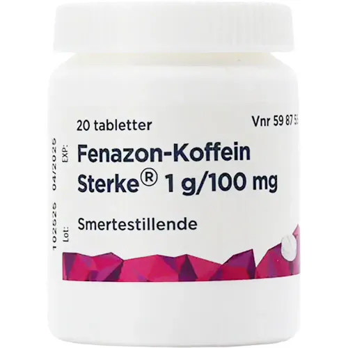Fenazon-Koffein Sterke 1000/100 mg Tabletter 20 stk