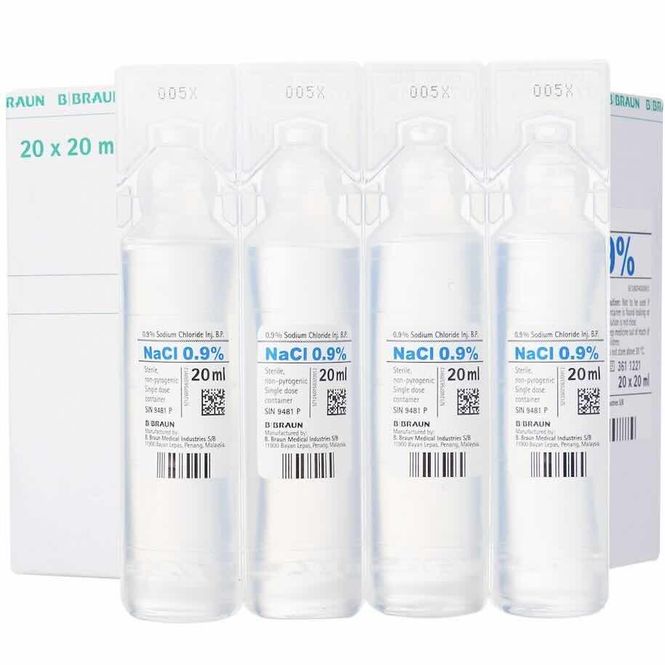 Hovedbilde Natriumklorid 9mg/ml Injeksjon Plastampuller 20 x 20 ml