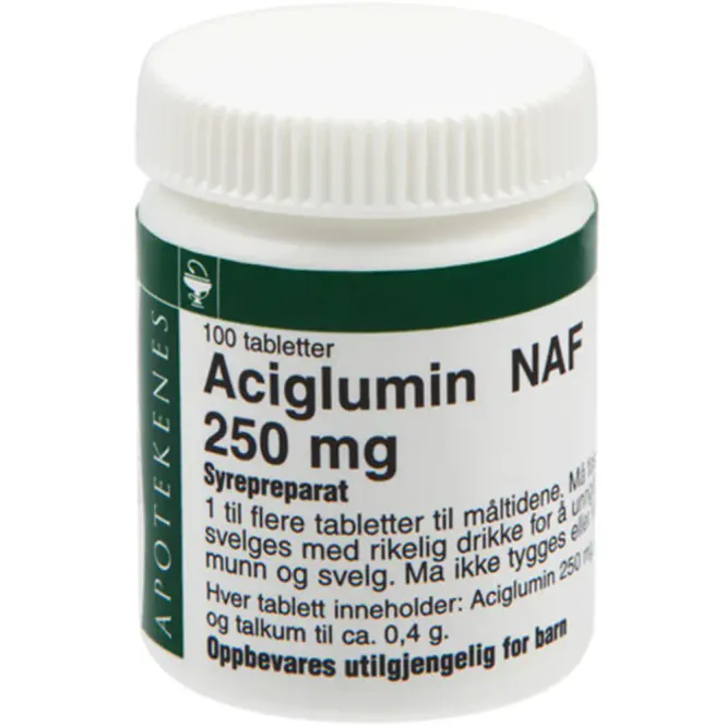 Hovedbilde Aciglumin NAF 250 mg Tabletter 100 stk