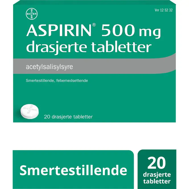 Hovedbilde Aspirin Tabletter 500 mg 20 stk