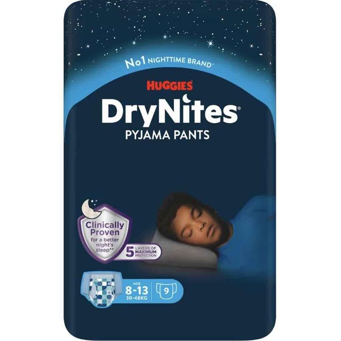 Hovedbilde DryNites Bleie Gutt 8-13 år 9 stk