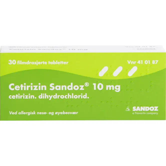 Hovedbilde Cetirizin Sandoz 10 mg Tabletter 30 stk