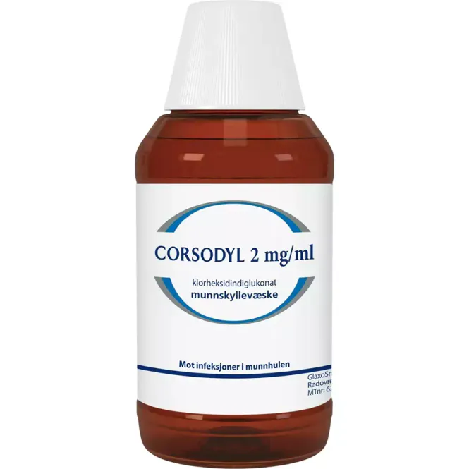 Hovedbilde Corsodyl 2 mg/ml Munnskyll 300 ml