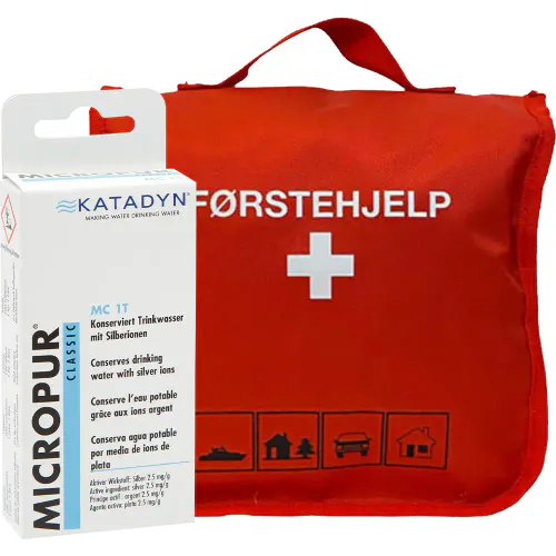 Vannrensetabletter & Førstehjelpspakke Stor 