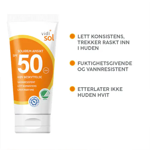 Vidi Solkrem Ansikt SPF50 50 ml