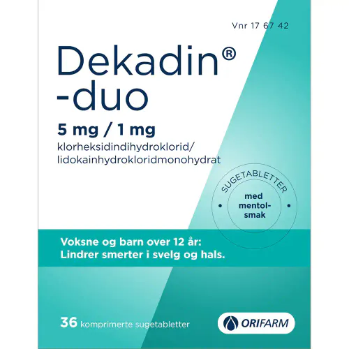 Dekadin-Duo Sugetabletter Mentol 36 stk