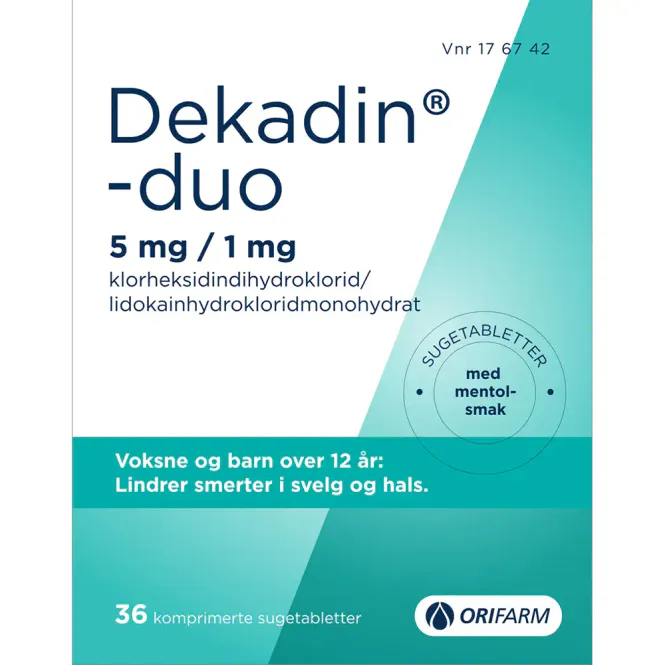 Hovedbilde Dekadin-Duo Sugetabletter Mentol 36 stk
