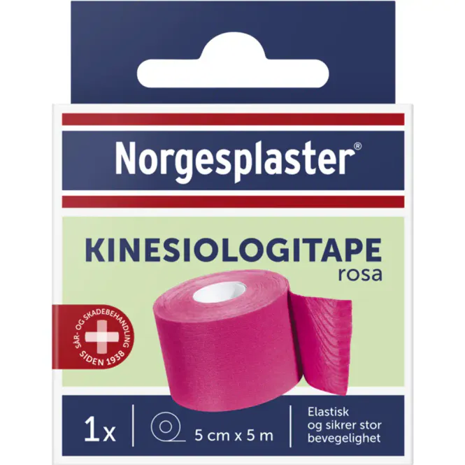 Hovedbilde Norgesplaster Kinesiologi Tape 5 cm x 5 m Rosa 1 stk