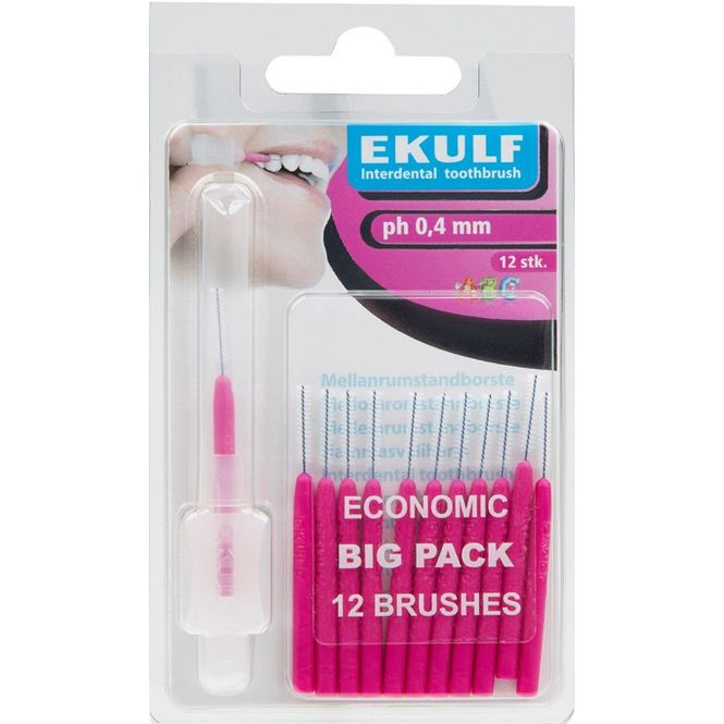 Hovedbilde Ekulf Mellomrombørster pH 0,4 mm Lilla 12 stk