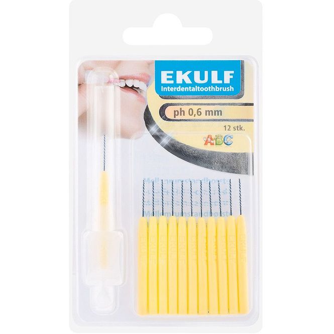 Hovedbilde Ekulf Mellomrombørster pH 0,6 mm Gul 12 stk
