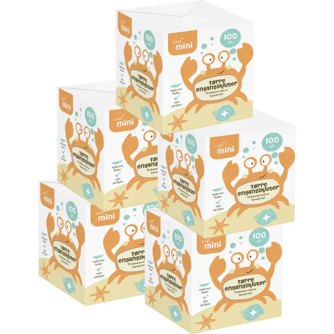 Hovedbilde Vidi Mini Tørre Engangskluter Økonomipakke - 5 pk