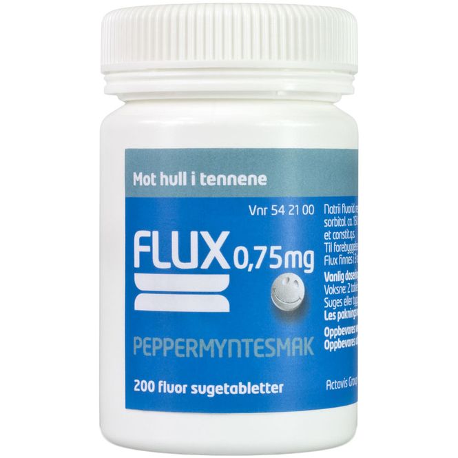 Hovedbilde Flux 0,75 mg Sugetabletter Peppermynte 200 stk