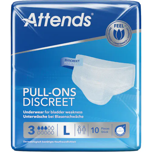 Attends Pull-Ons Discreet 3 L Buksebleier 10 stk