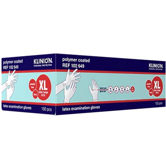 Hovedbilde Klinion Hanske Latex Kort XL Hvit 100 stk