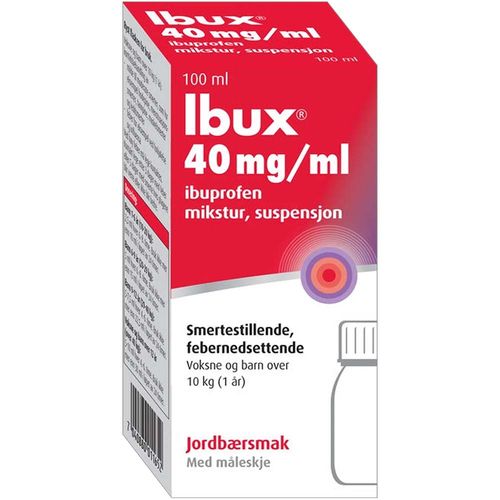 Ibux Mikstur 40 mg/ml Jordbær 100 ml