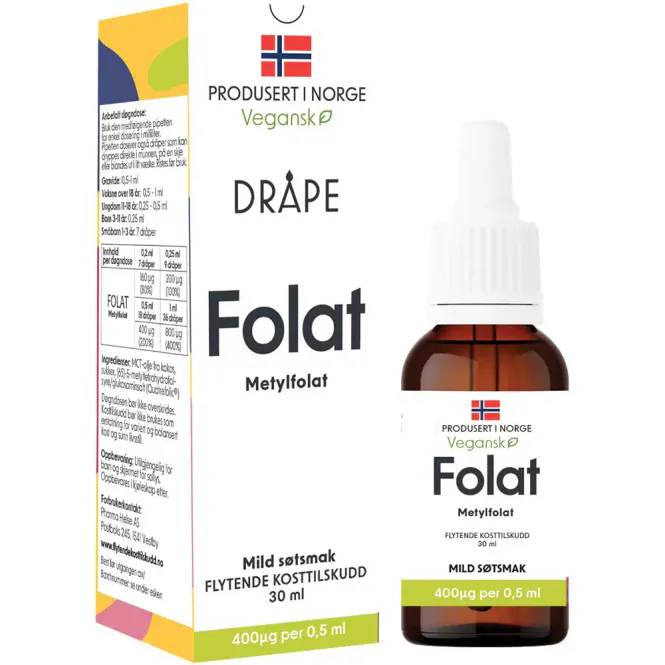 Hovedbilde Dråpe Vegansk Folat 30 ml