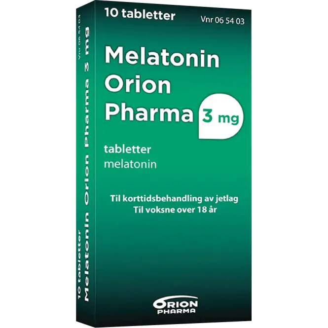 Hovedbilde Melatonin Orion Pharma 3 mg Tabletter 10 stk