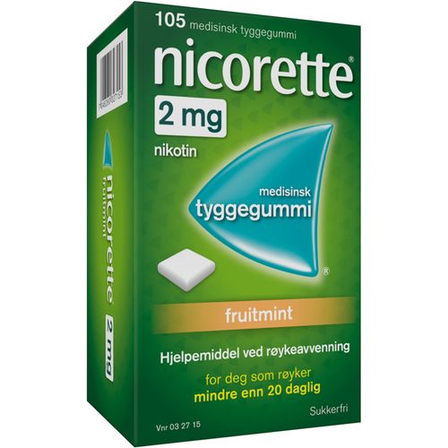Nicorette Tyggegummi 2 mg Fruitmint 105 stk