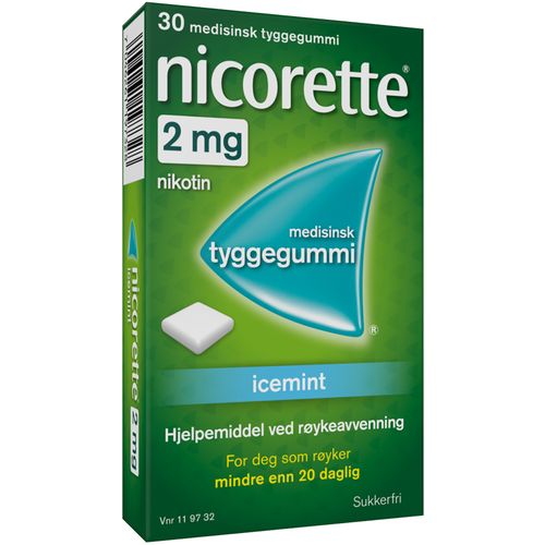 Nicorette Tyggegummi 2 mg Icemint 30 stk