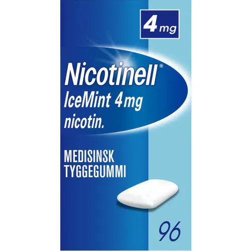Nicotinell Tyggegummi 4 mg Icemint 96 stk