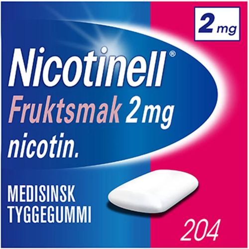 Nicotinell Tyggegummi 2 mg Frukt 204 stk
