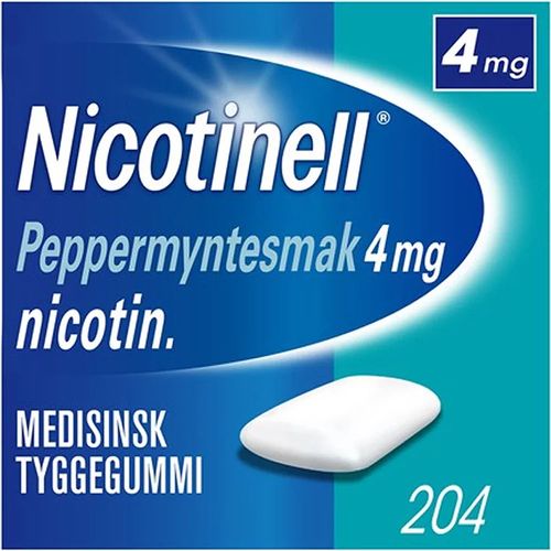 Nicotinell Tyggegummi 4 mg Peppermynte 204 stk