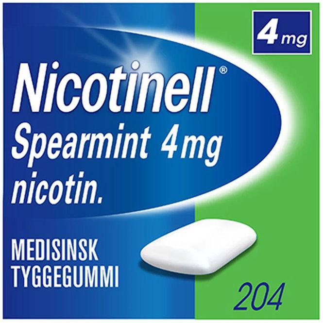 Hovedbilde Nicotinell Tyggegummi 4 mg Spearmint 204 stk