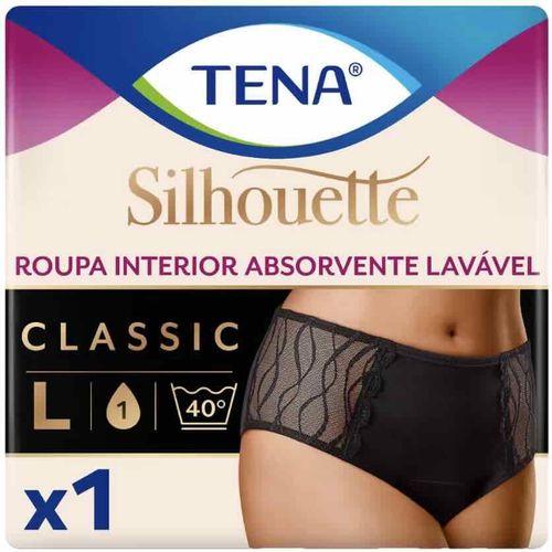 Tena Silhouette Classic Vaskbar Absorberende Truse Sort L 1 stk 