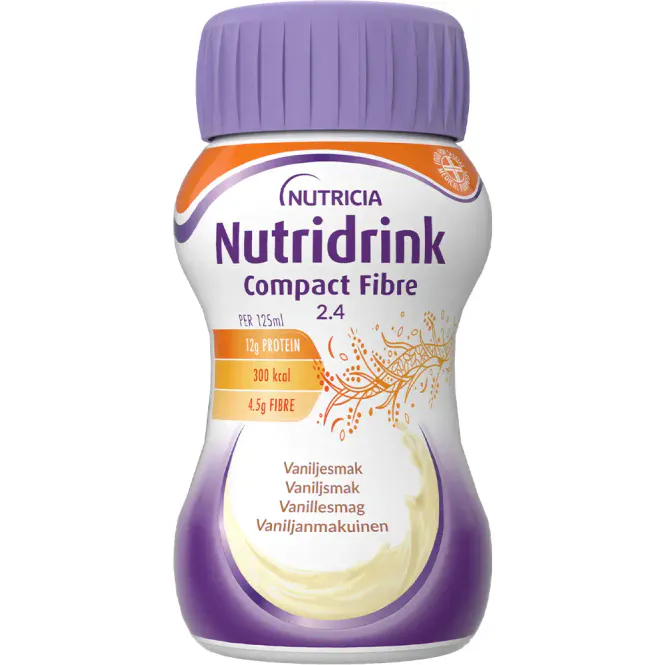 Hovedbilde Nutridrink Compact Fibre 2,4 kcal Vanilje 4 x 125 ml
