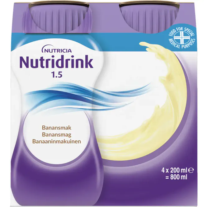 Hovedbilde Nutridrink Næringsdrikk Banan 4 x 200 ml