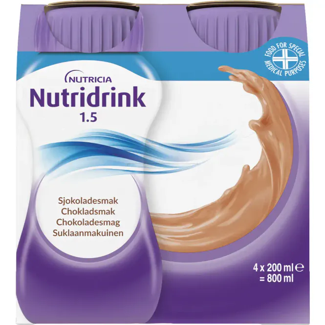 Hovedbilde Nutridrink Næringsdrikk Kakao 4 x 200 ml