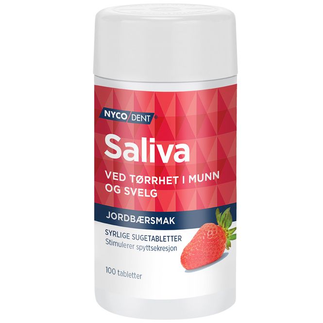 Hovedbilde Nycodent Saliva Sugetabletter Jordbær 100 stk
