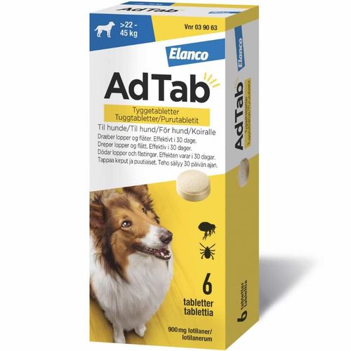 AdTab Vet 900 mg Hund 22-45 kg Tyggetabletter 6 stk