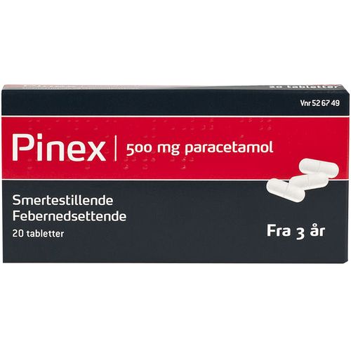 Pinex Tabletter Filmdrasjerte 500 mg 20 stk