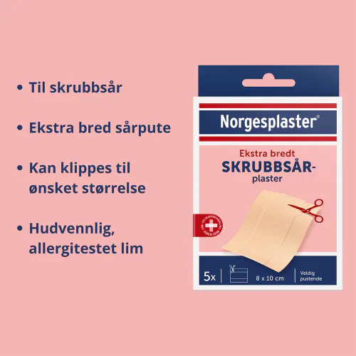 Norgesplaster Skrubbsårplaster 8 x 10 cm 5 stk