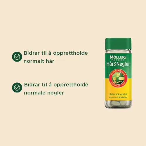 Møllers Pharma Hår & Negler Tabletter 90 stk