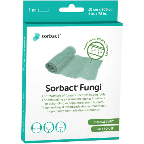Sorbact Fungi Bandasje 10 cm x 2 m 1 stk
