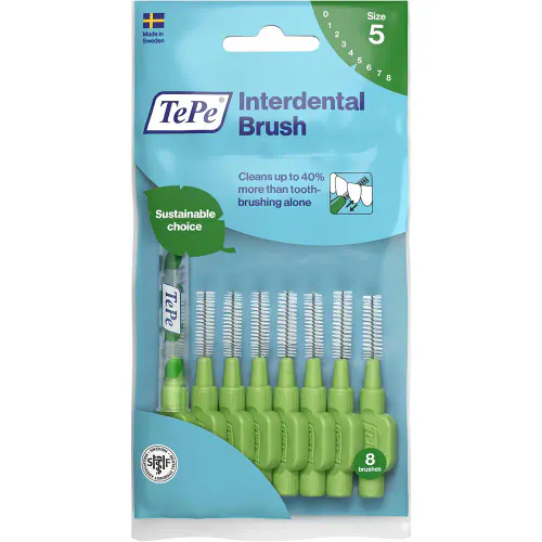 TePe Mellomromsbørste 0,8 mm Grønn 8 stk
