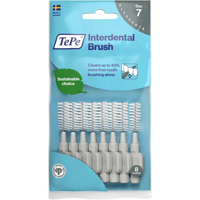 Hovedbilde TePe Mellomromsbørste 1,3 mm Grå 8 stk