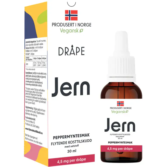Hovedbilde Dråpe Vegansk Jern Peppermynte 30 ml