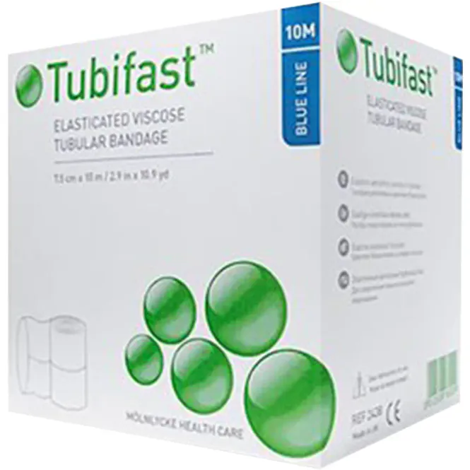 Hovedbilde Tubifast Tubebandasje Blå 7,5 cm x 10 m 1 stk