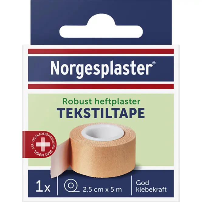 Hovedbilde Norgesplaster Robust Heftplaster Tekstil 2,5 cm x 5 m 1 stk