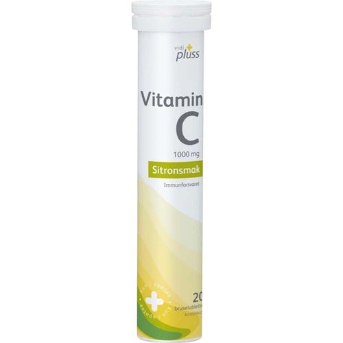 Vidi Pluss Vitamin C 1000 mg Brusetabletter Sitronsmak 20 stk