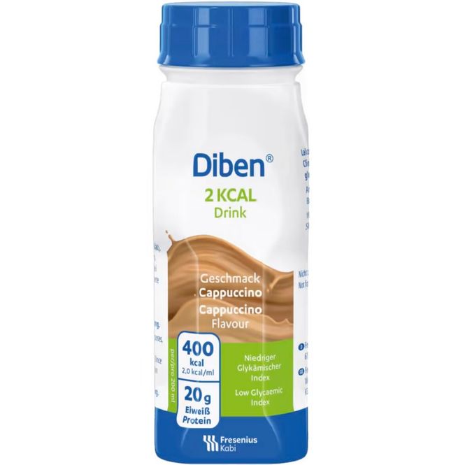 Hovedbilde Diben 2 Kcal Drink Næringsdrikk Cappuccino 4 x 200 ml