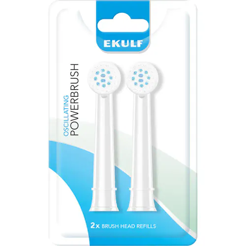 Ekulf PowerBrush White Børstehoderefill 2 stk
