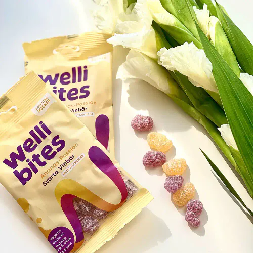 Wellibites Ananas, Pasjon & Solbær 70 g