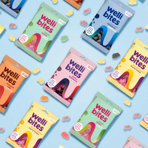 Wellibites Jordbær & Cola 70 g