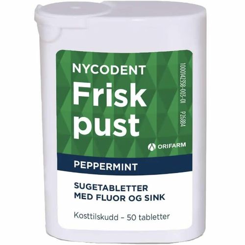 Nycodent Frisk Pust Sugetabletter Peppermint 50 stk 