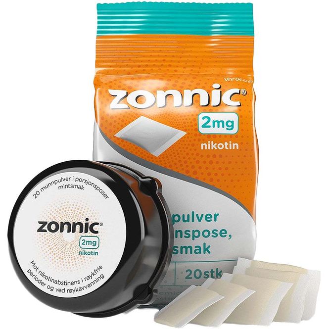 Hovedbilde Zonnic Munnpulver 2 mg Mint 20 poser